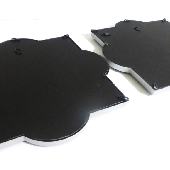 DEC1 - PAIR of MIRRORS Silver Frame MIRROR Flower Shape Living Room Laundry Room - Picture 5 of 9